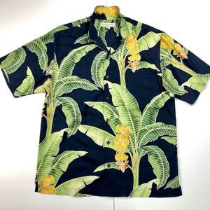 Tommy Bahama Green Hawaiian Floral Dress Shirt